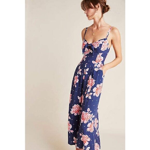 NEW Yumi Kim FLORAL AFFAIR NAVY PRETTY CHIC JUMPSUIT Size Large - Picture 4 of 10